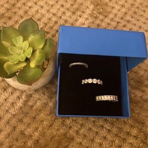 Silver eternity ring set (3 pieces)